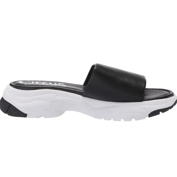 BRAND NEW Sam Edelman Circus Arial Black Leather Slide Sandal Size 7 - Picture 2 of 5